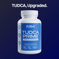 INB4 Tudca Prime label close-up with clear product information.