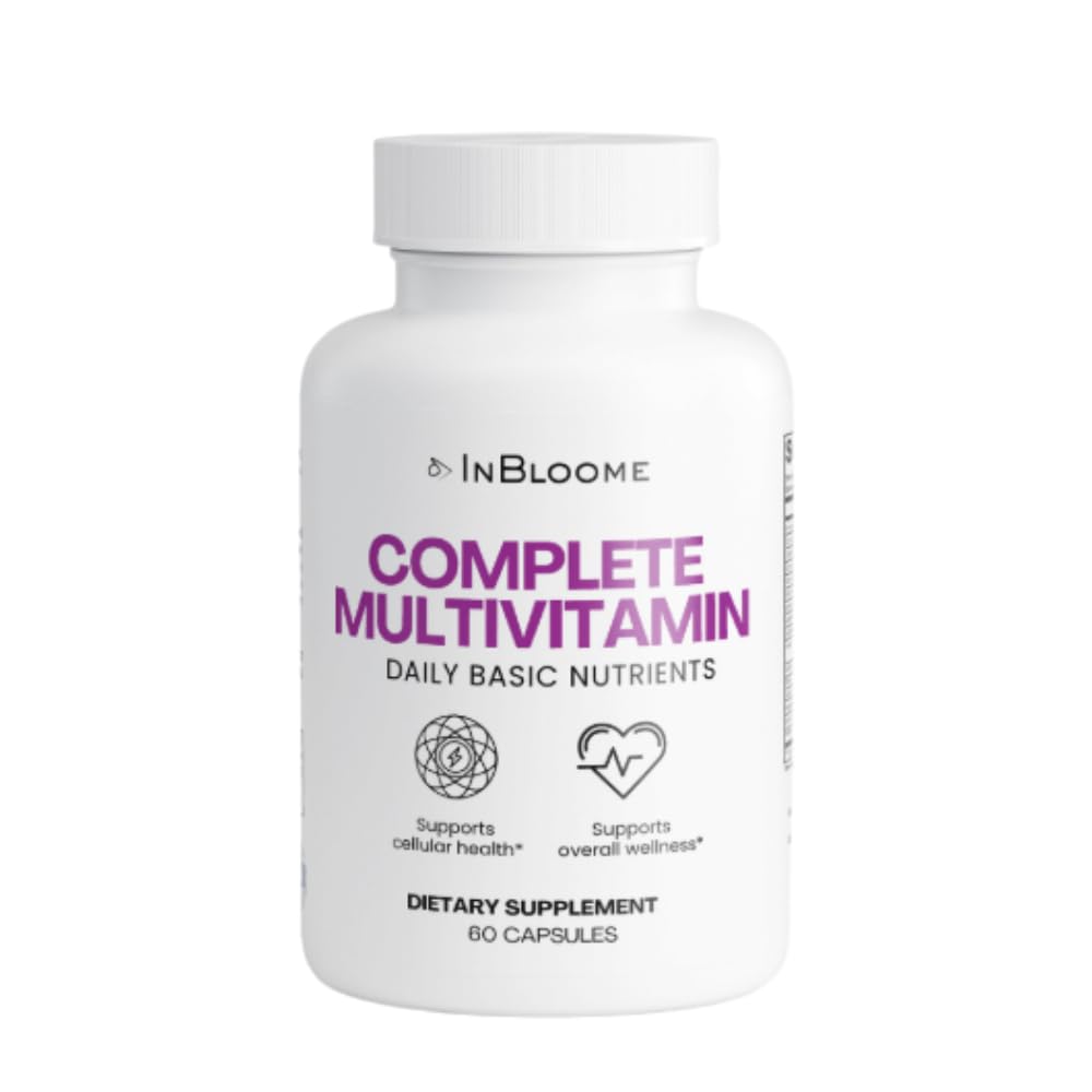 InBloome Women's Multivitamin bottle front view highlighting daily immune support.