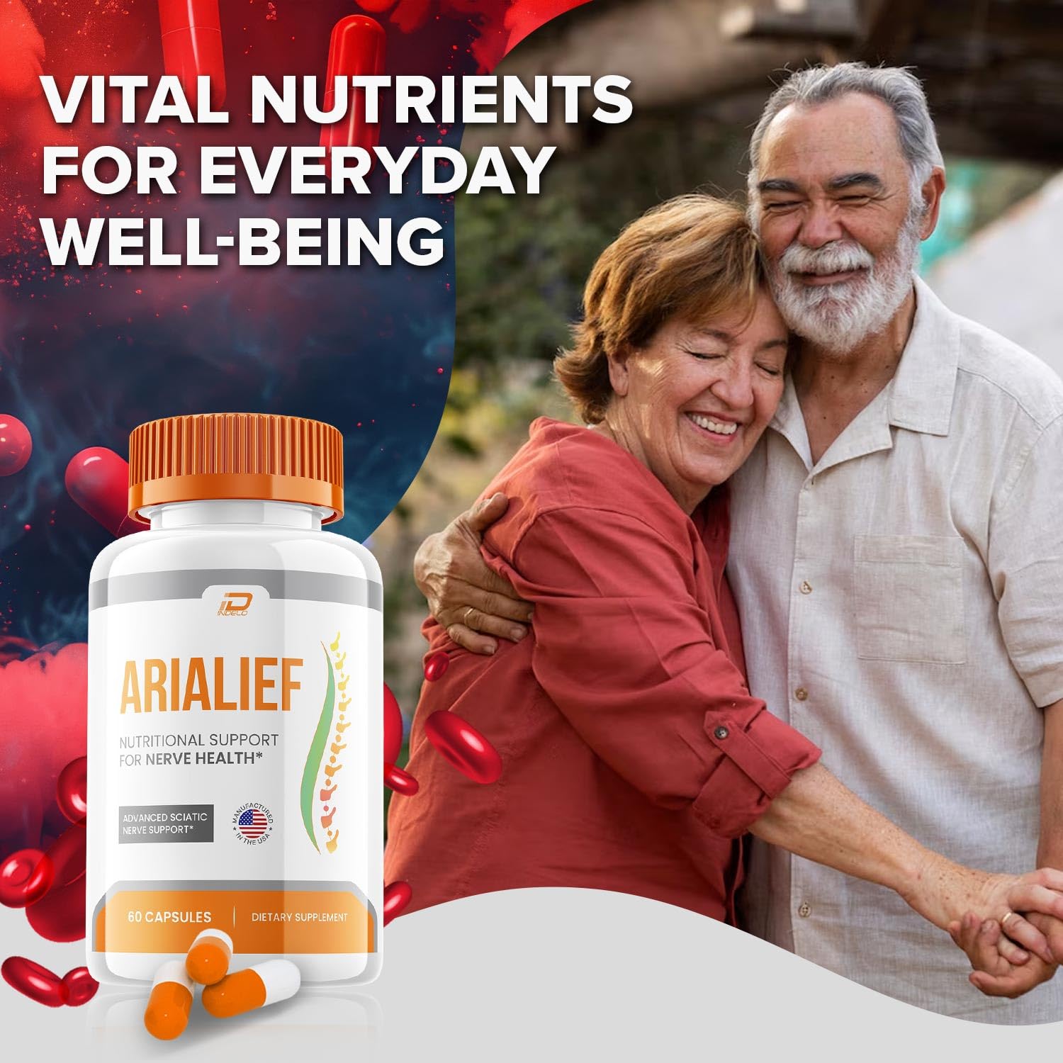 Indelo Arialief packaging front highlighting advanced formula.