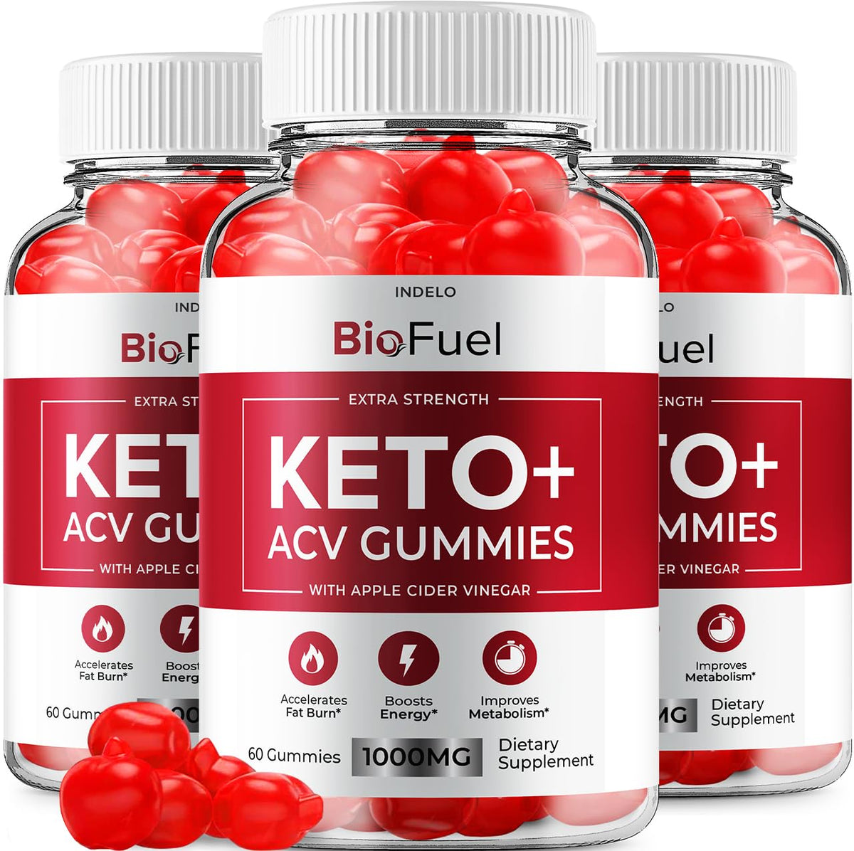 Indelo BioFuel Keto ACV Gummies bottle with keto-friendly label