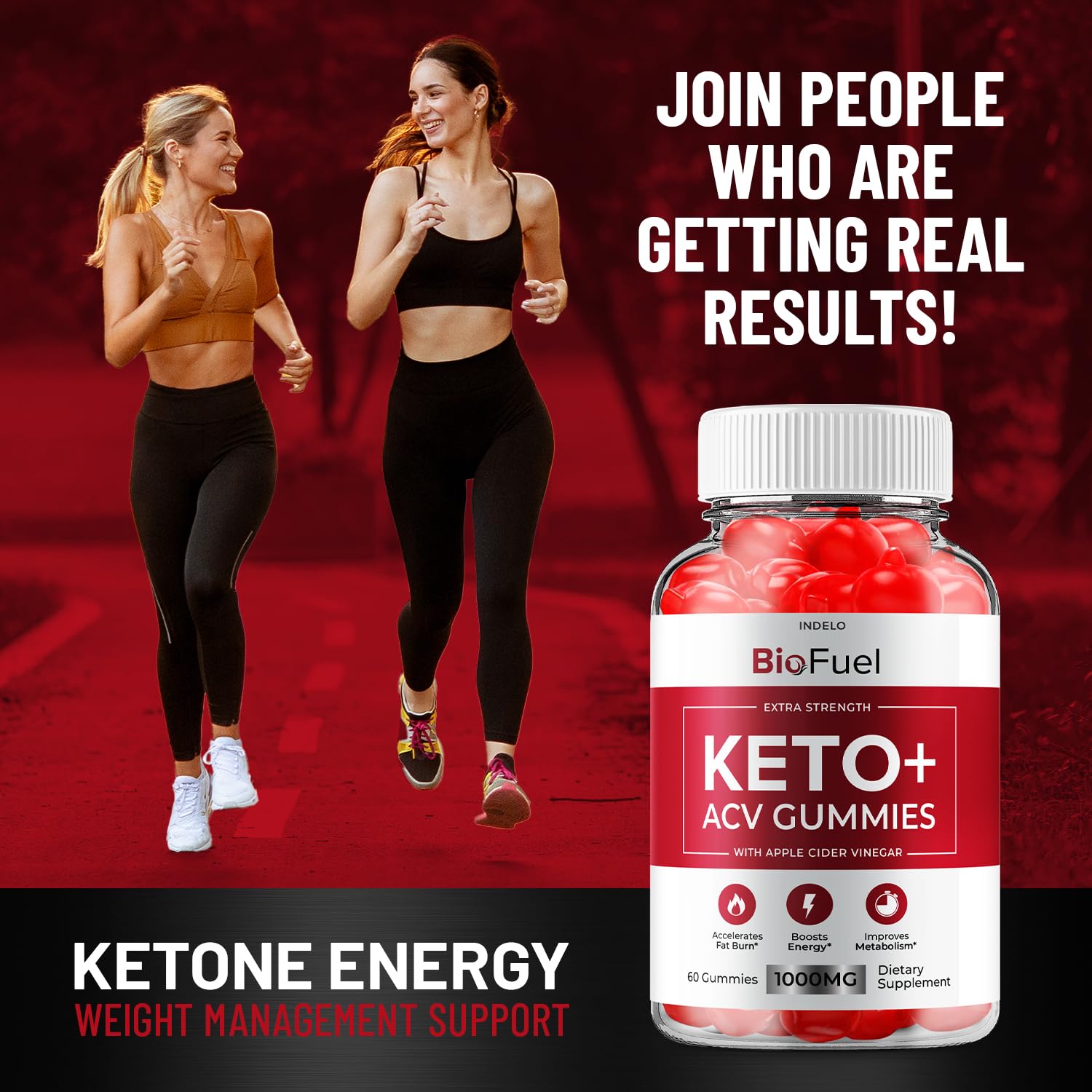 Gummies on a spoon for on-the-go use by Indelo BioFuel Keto ACV