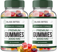 Indelo Bliss Bites gummies bottle supports daily wellness with natural ingredients.