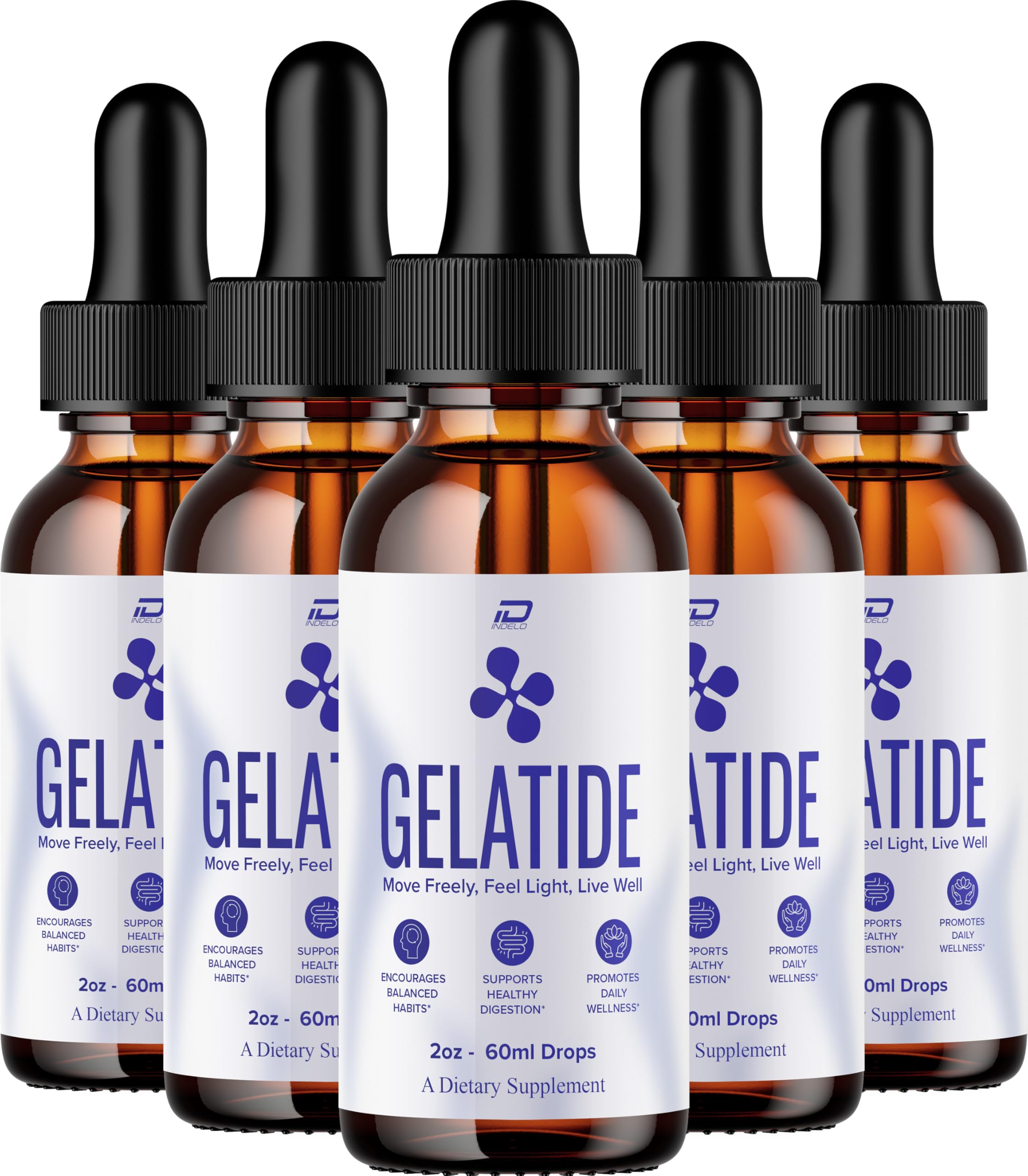Indelo Gelatide Drops bottle for daily wellness support.