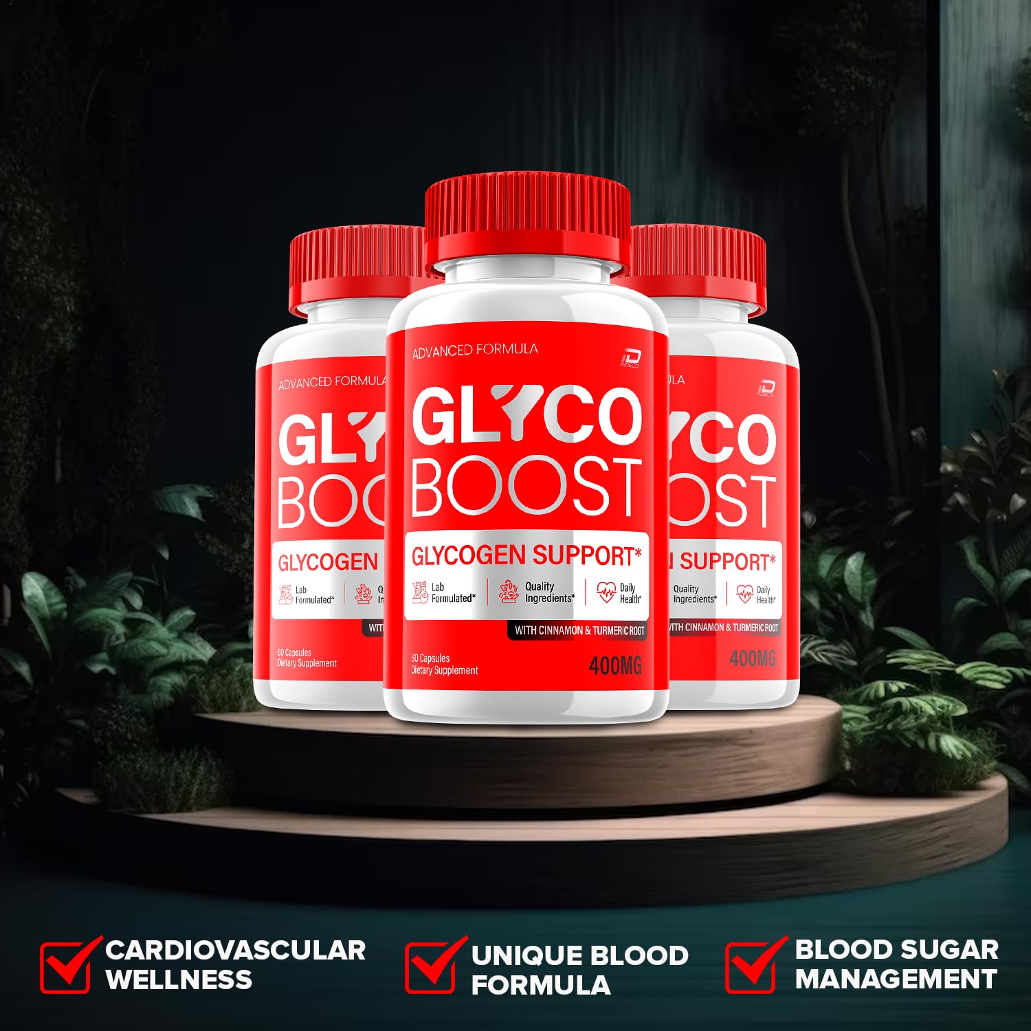 Indelo Glyco Boost capsules label closeup highlights natural ingredients.