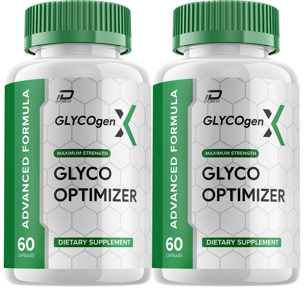 Indelo GlycogenX Glyco Optimizer bottle front view for daily energy support.