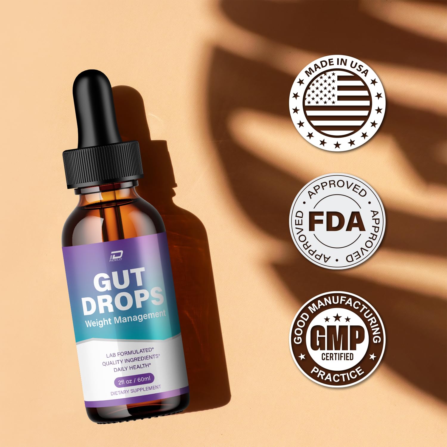 Indelo Gut Drops nature scene suggesting daily wellness on the go