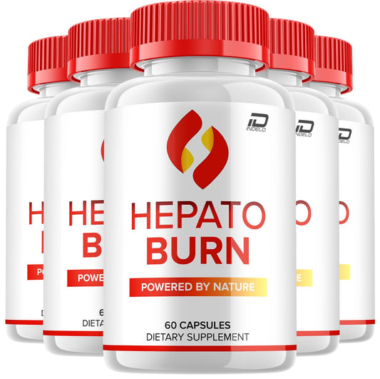 Indelo Hepato Burn bottle front view; all-natural advanced formula for daily wellness.