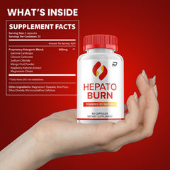 Indelo Hepato Burn box and bottle side-by-side; all-natural formula at a glance.
