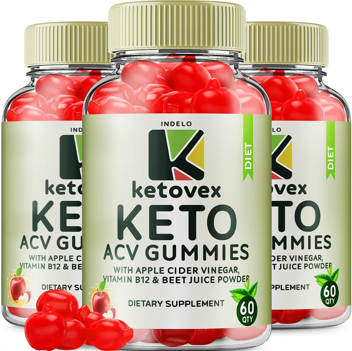Indelo Ketovex Keto BHB Gummies bottle for convenient daily keto support.