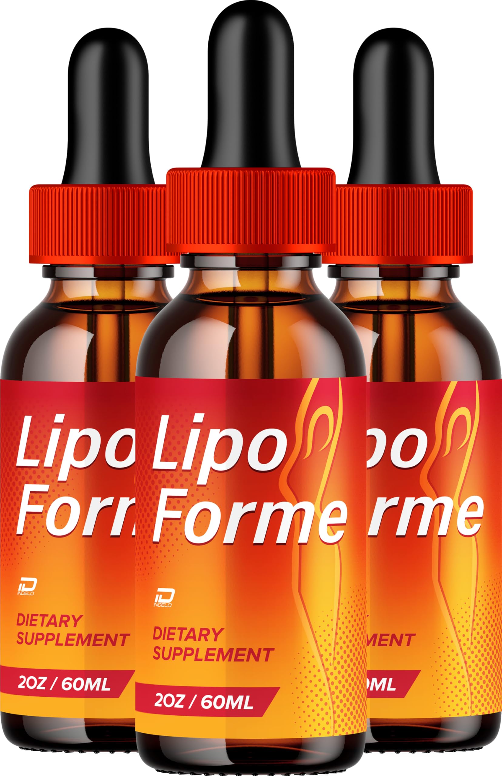 Indelo LipoForme liquid drops bottle with dropper for daily use.