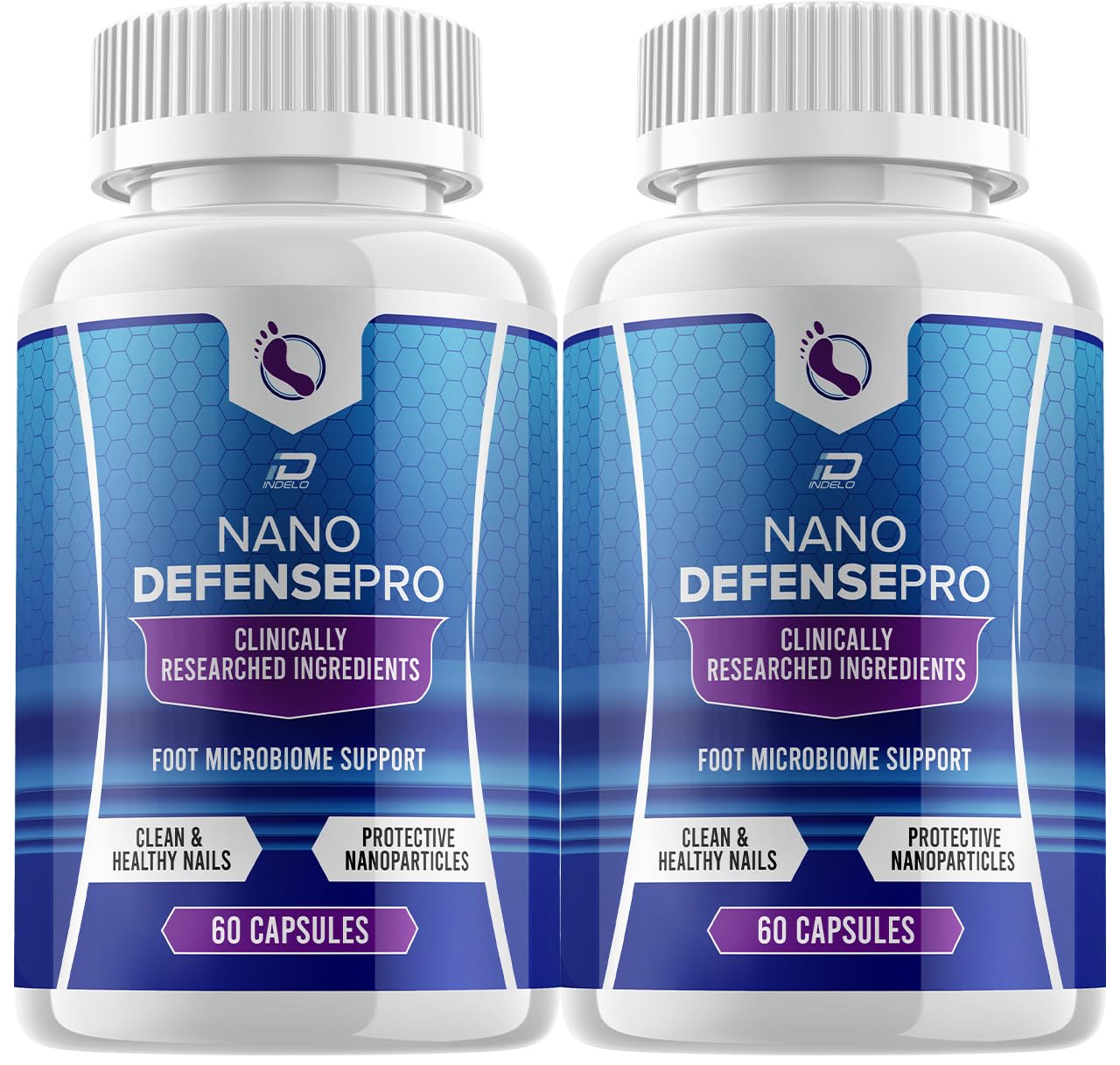 Indelo NanoDefense Pro bottle closeup for nail health support