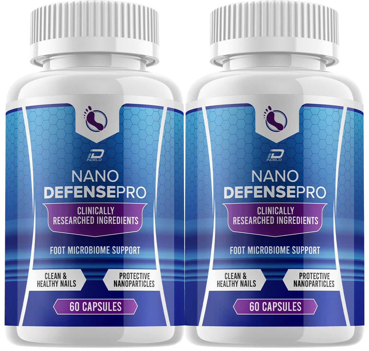 Indelo NanoDefense Pro bottle closeup for nail health support