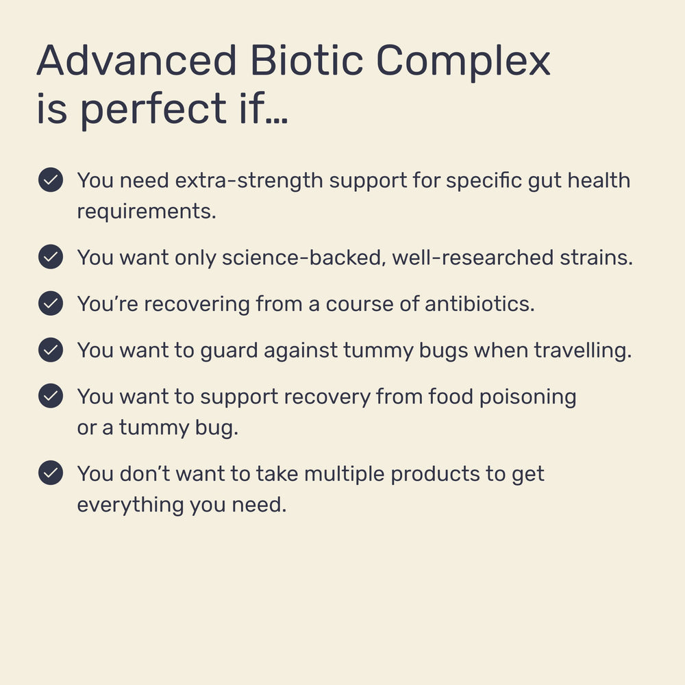 Inessa Advanced Biotic Complex group of capsules arranged for easy daily routine.