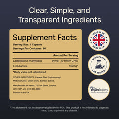 Inessa Daily Biotic label back shows dosage and vegan certification.