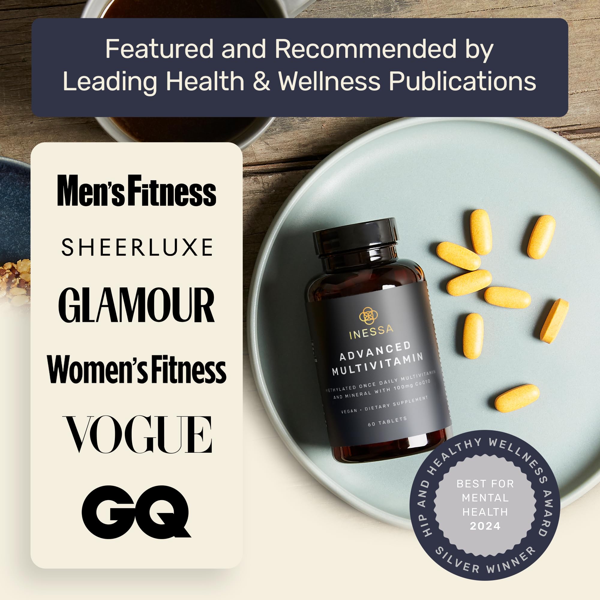 Inessa vegan tablets emphasize plant-based nutrition for vegan lifestyles.