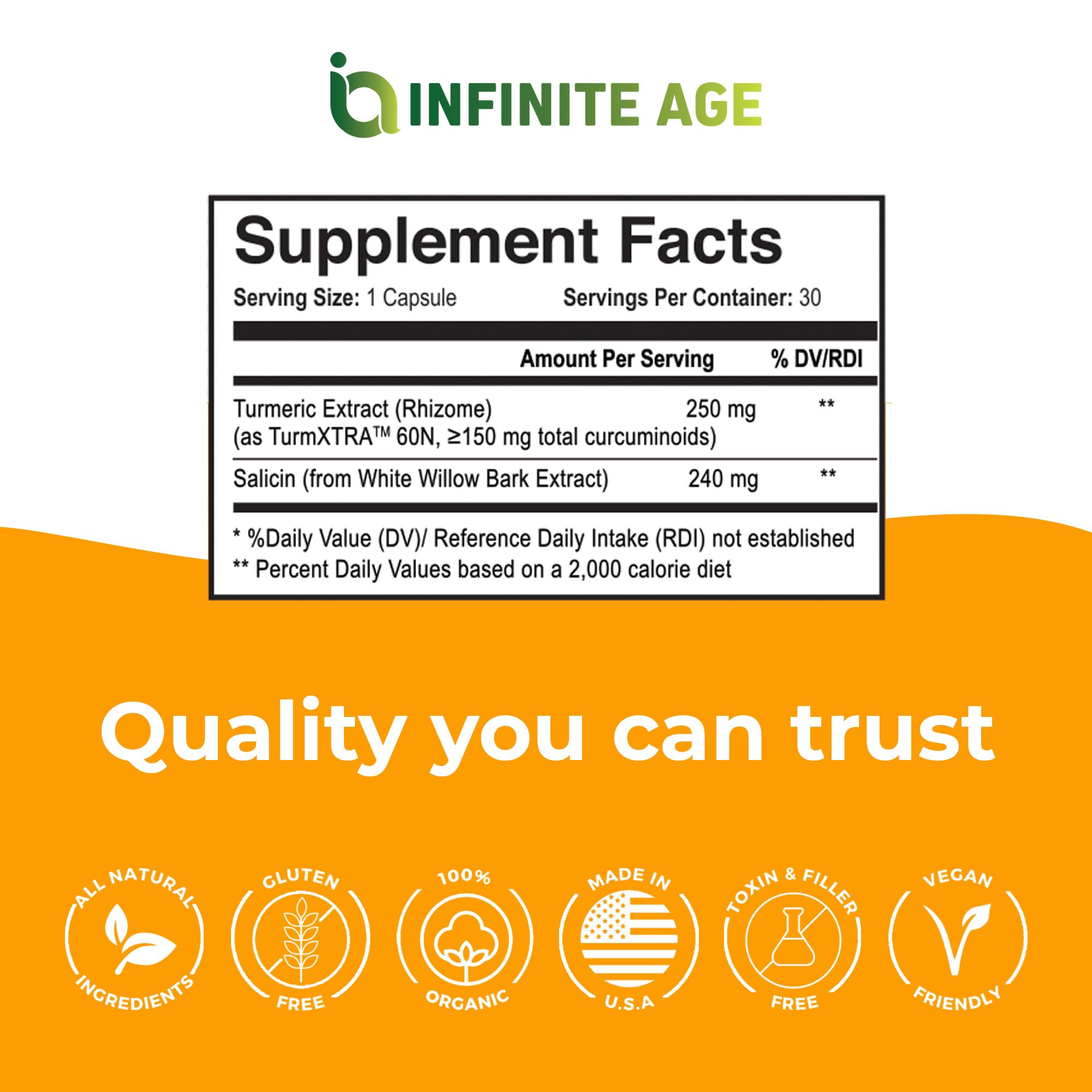 INFINITE AGE Infinite Relief label underscores daily-use potential