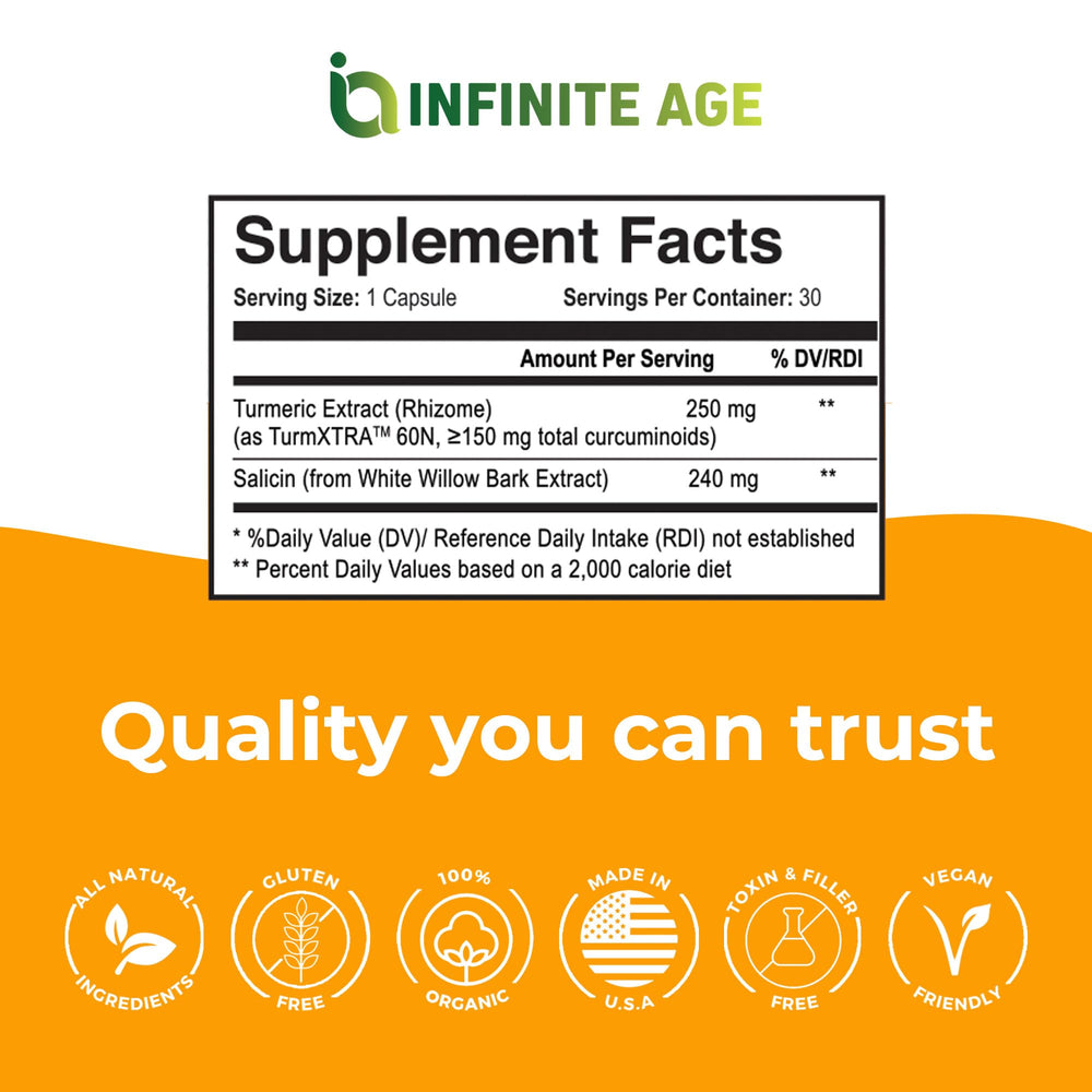 INFINITE AGE Infinite Relief label underscores daily-use potential