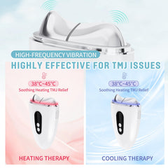 InfiniteRelax TMJ massager close-up of the metal massage head for direct muscle contact.