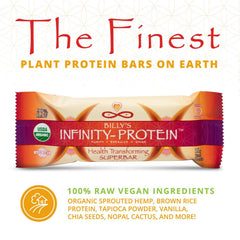 Infinity Greens Billy's Infinity bar close-up ingredients emphasize raw nutrient-dense components
