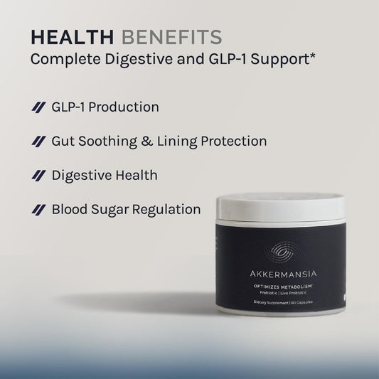 Close-up of InfiniWell Akkermansia capsules hinting at digestive balance support