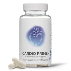 InfiniWell Cardio Prime bottle front for heart health support at a glance.