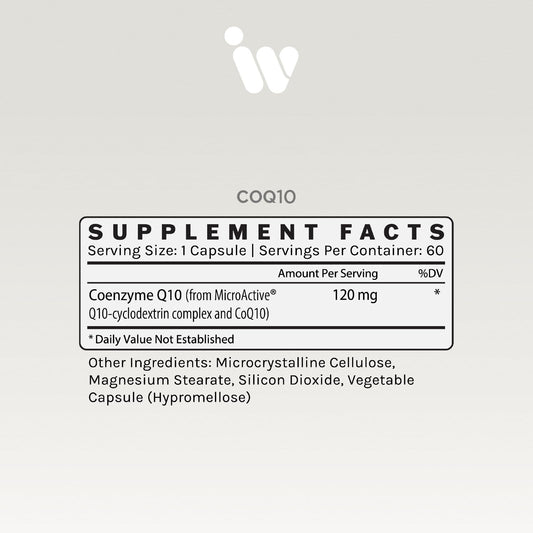InfiniWell CoQ10 capsules close-up showing compact softgels for easy daily intake