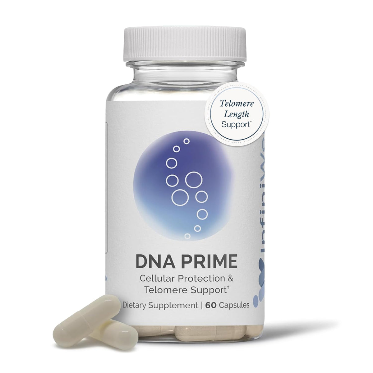 InfiniWell DNA Prime bottle promotes daily cellular support and vitality.