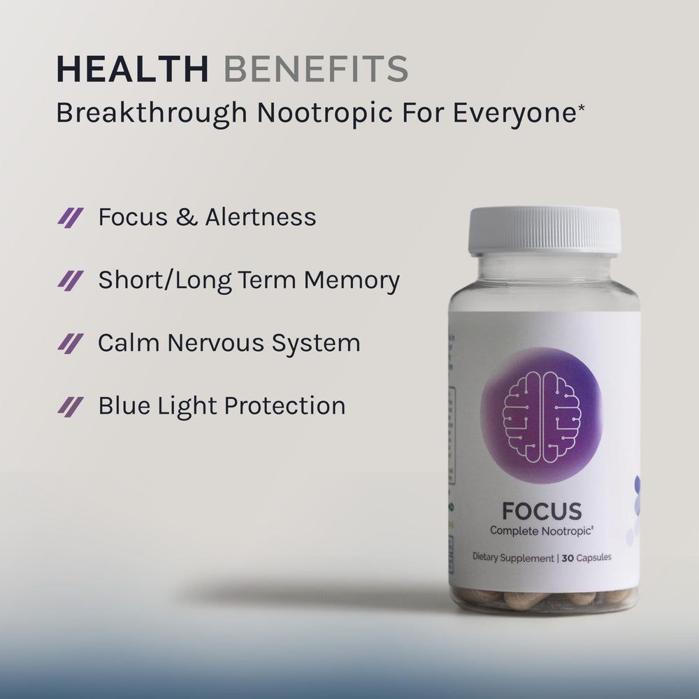InfiniWell Focus capsules close-up highlighting easy daily dosing.