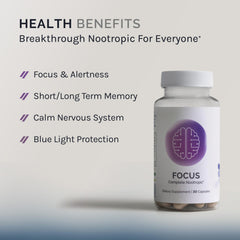 InfiniWell Focus capsules close-up highlighting easy daily dosing.