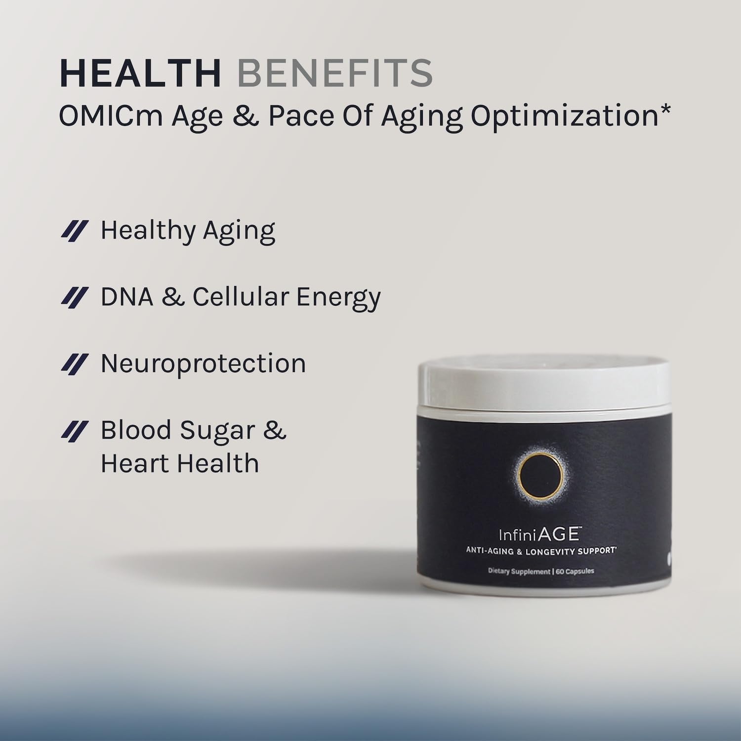 InfiniWell InfiniAge capsules close-up for convenient daily supplementation
