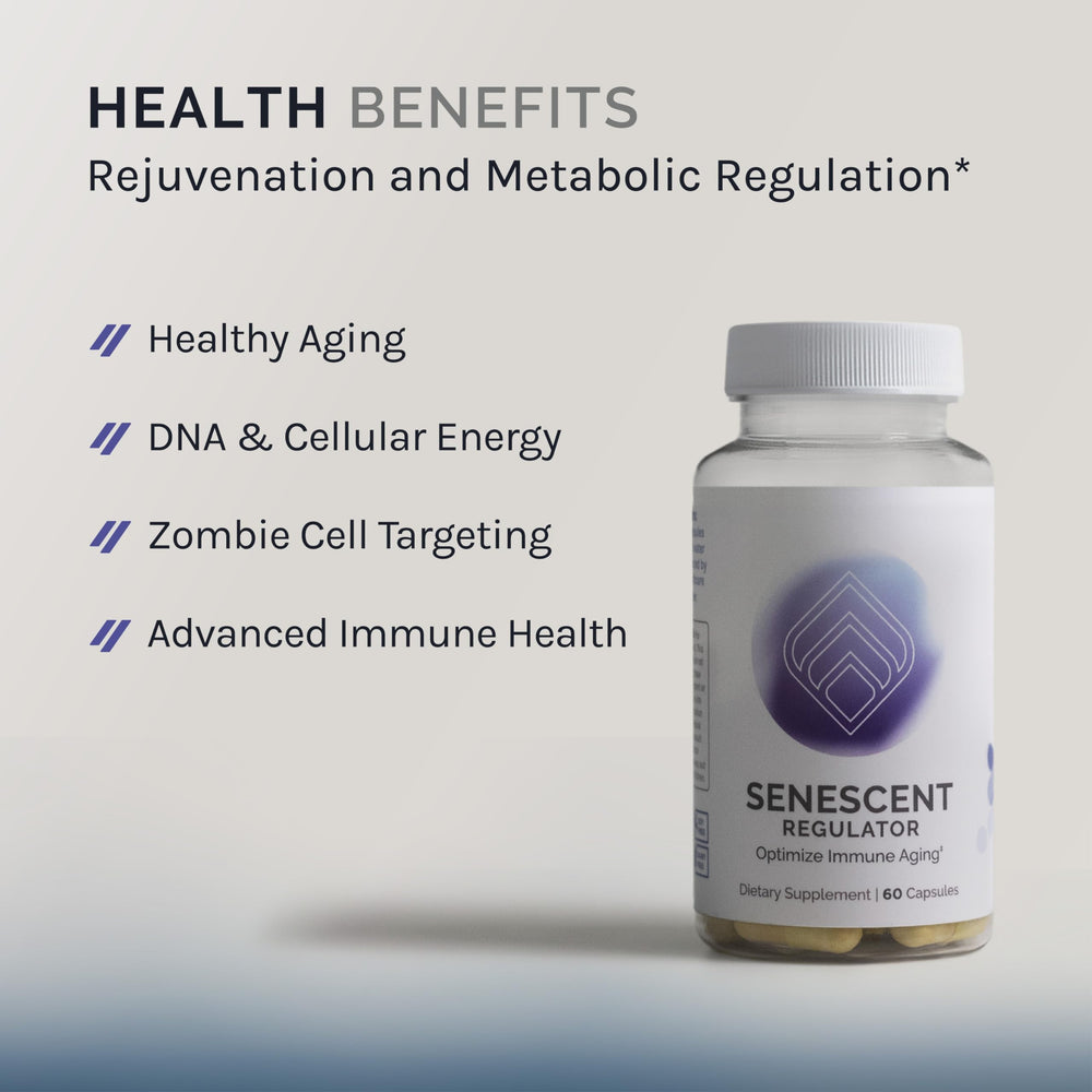 Capsules of InfiniWell Senescent Regulator with turmeric and resveratrol for cellular health