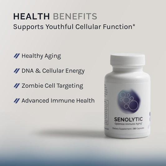 InfiniWell Senolytic capsules close-up for daily cognitive support.
