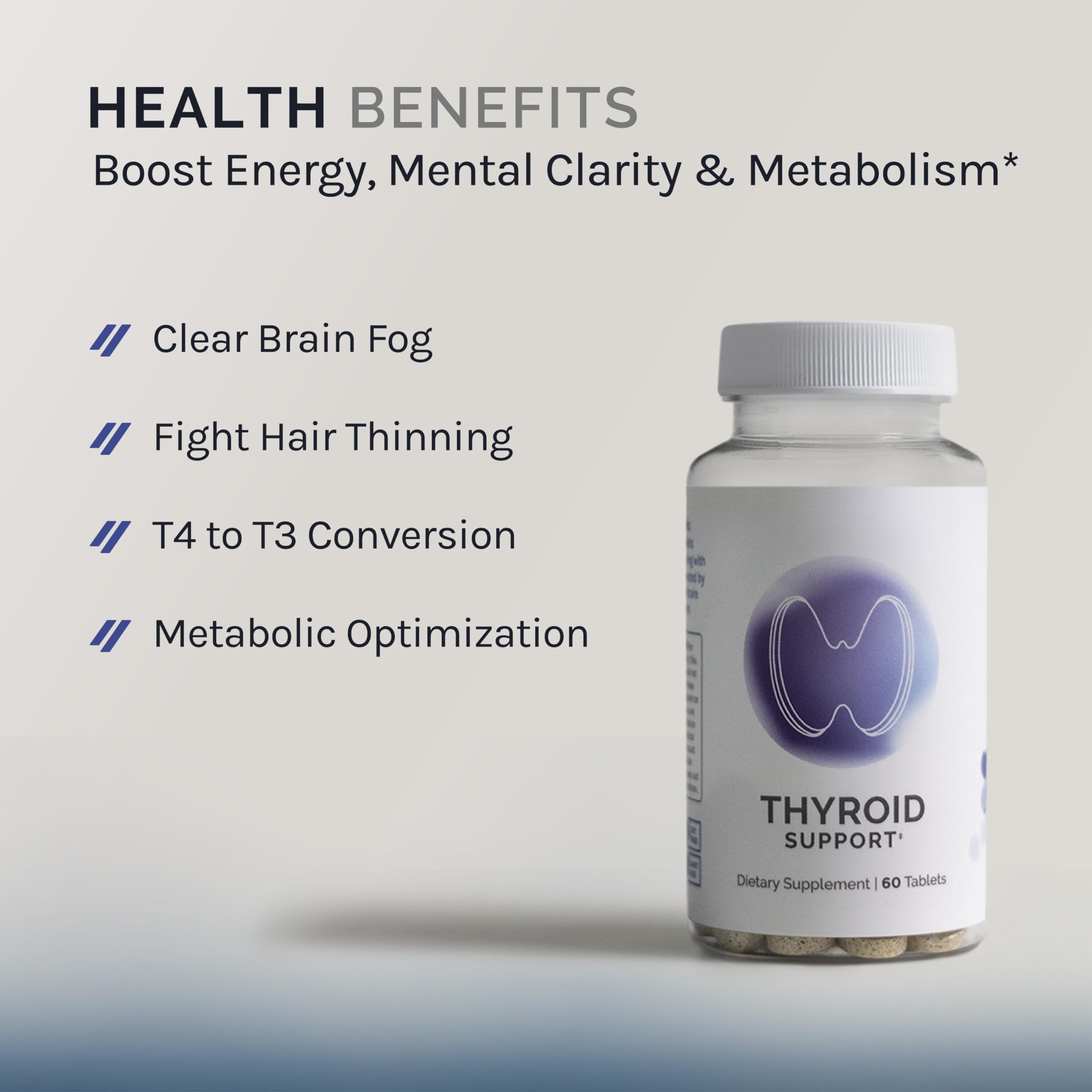 InfiniWell Thyroid Support Complex tablets close up, ready for daily use.