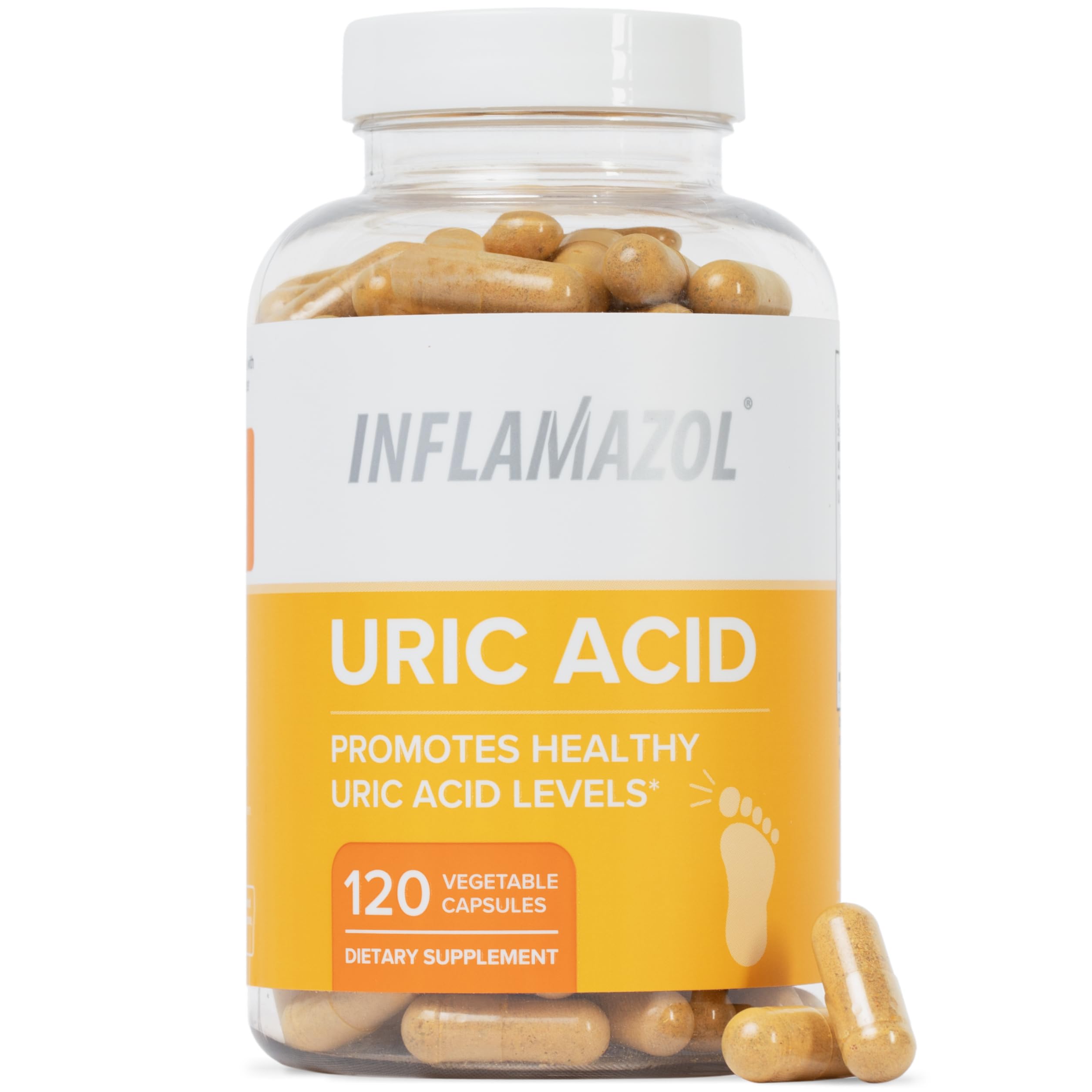 Inflamazol Uric Acid Cleanse bottle front highlighting joint support features