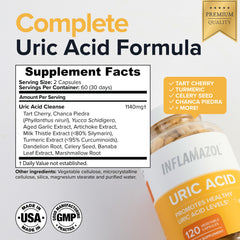 Inflamazol Uric Acid Cleanse turmeric powder visual suggesting natural support