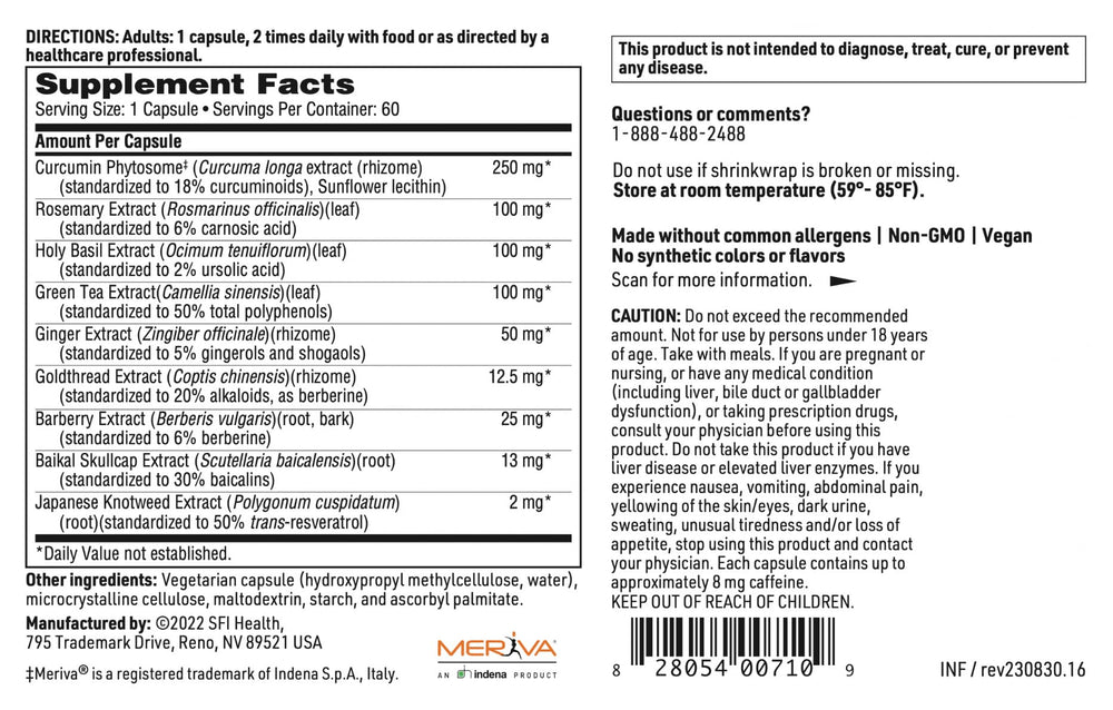 Inflathera packaging emphasizes rosemary and holy basil components.