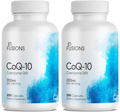 Infusions International Pure CoQ10 200mg bottle on shelf for daily routine