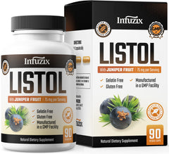 Infuzix Listol bottle front view, natural diuretic layout for foot comfort.