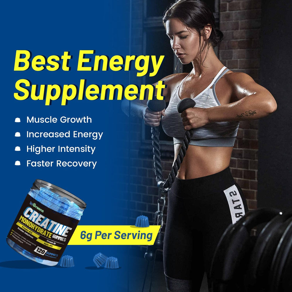inGreens Creatine Monohydrate Gummies pack open, gummies visible for on-the-go energy support.