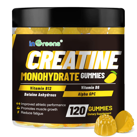 inGreens Creatine Monohydrate Gummies packaging front for athletic support
