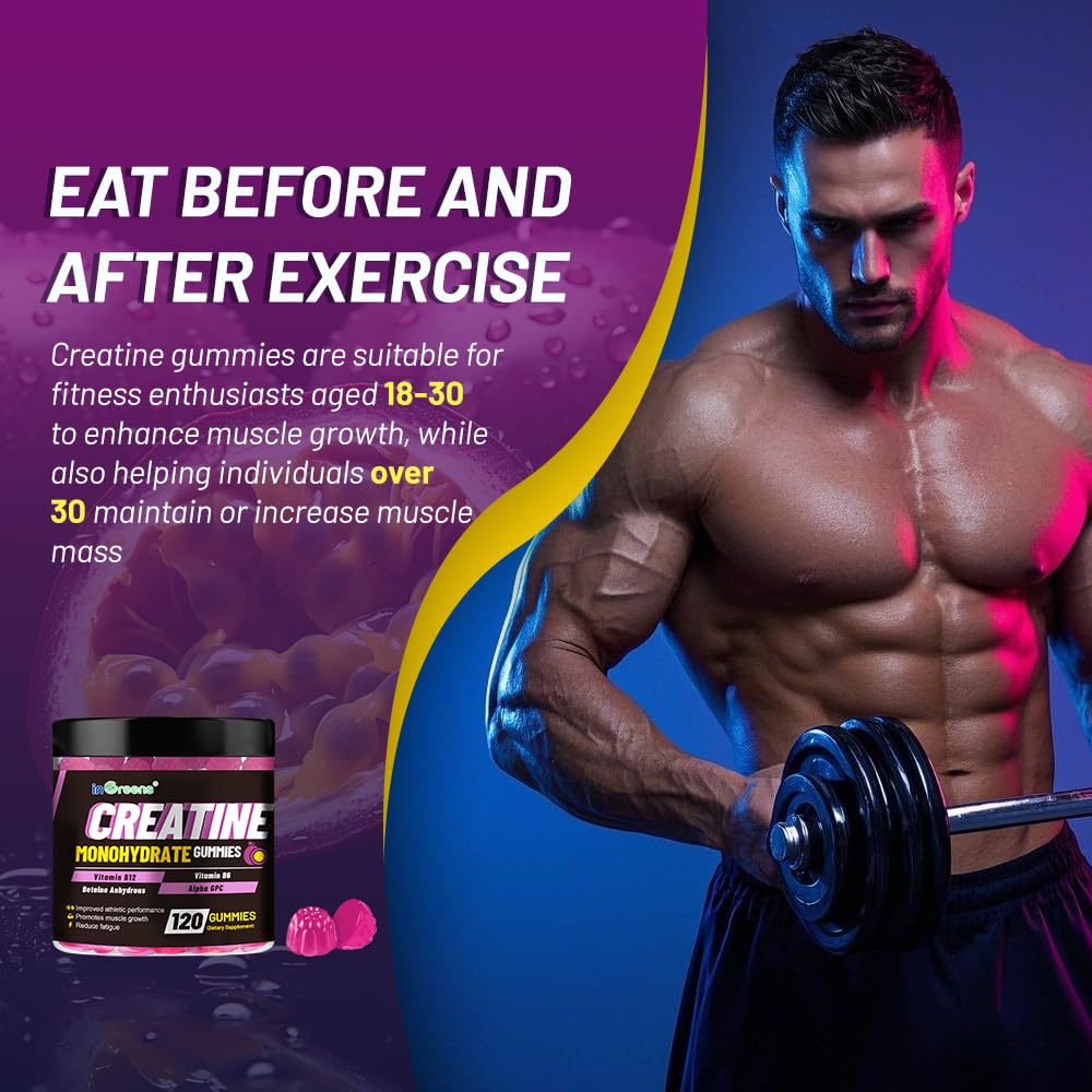 Serving with four gummies demonstrates convenient pre or post workout intake from inGreens.