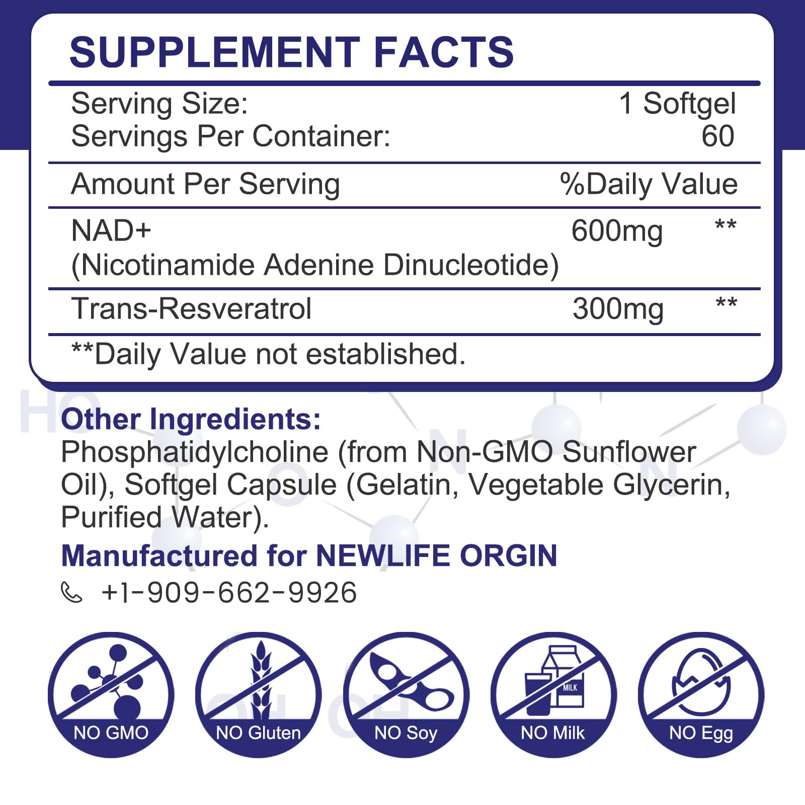 inGreens softgel closeup showing a large 900 mg NAD+ dose per capsule.