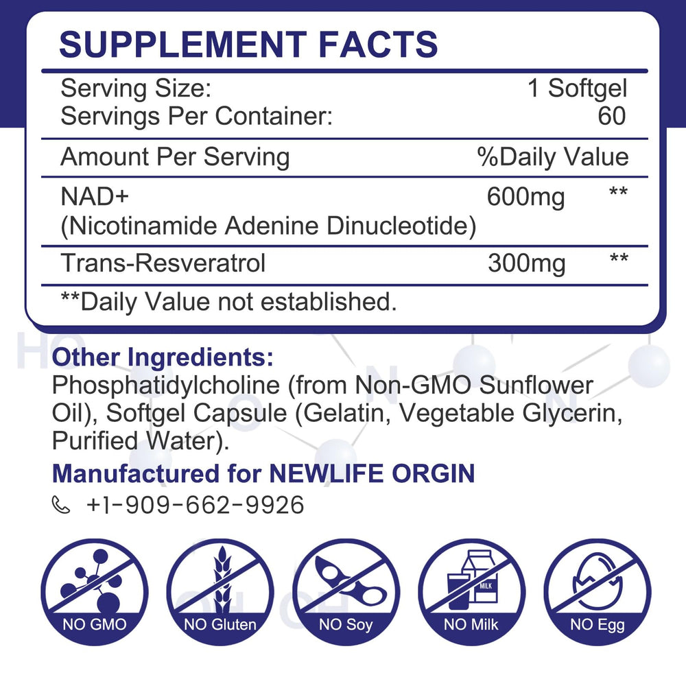inGreens softgel closeup showing a large 900 mg NAD+ dose per capsule.