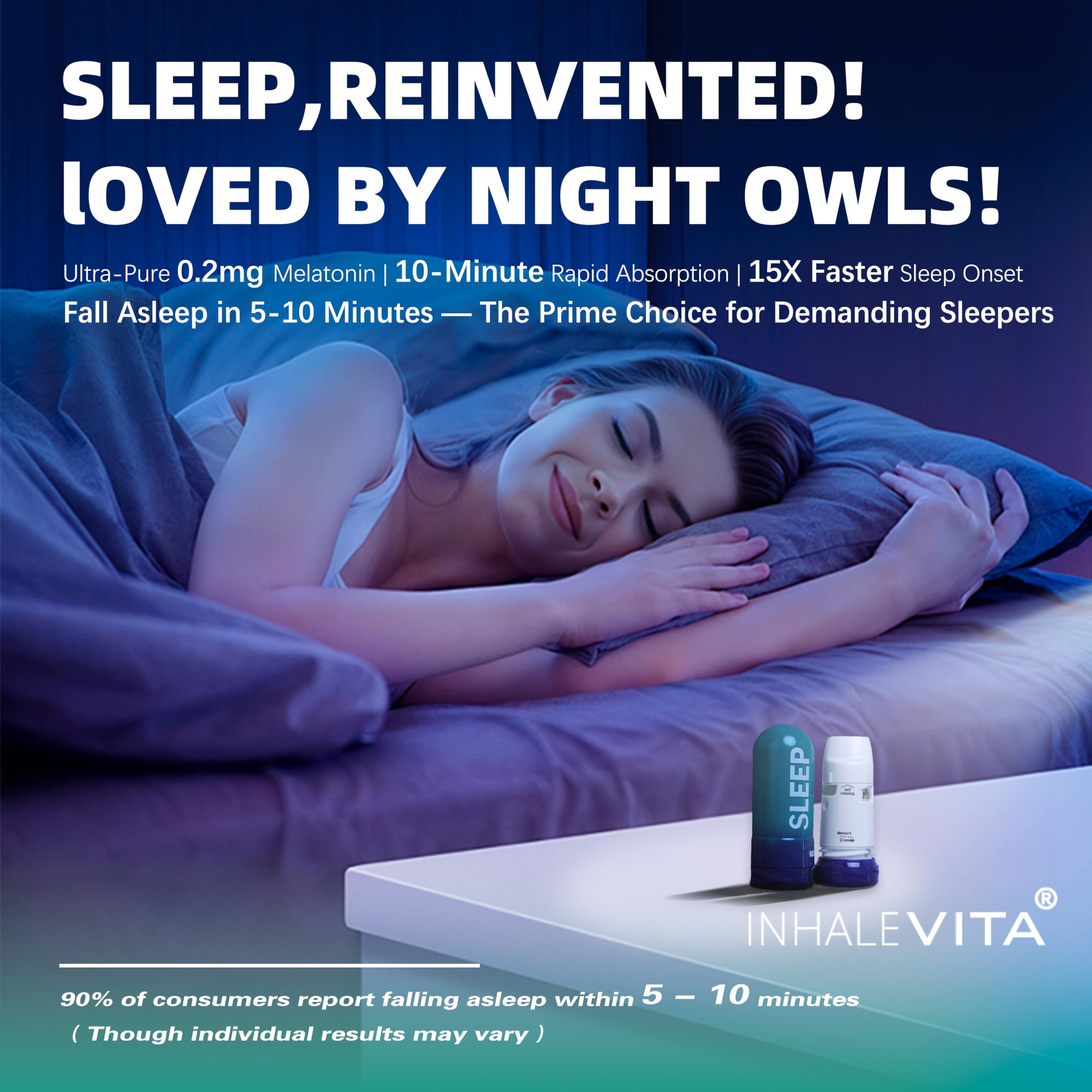 INHALEVITA melatonin inhaler delivers 0.2mg low-dose fast-acting sleep support