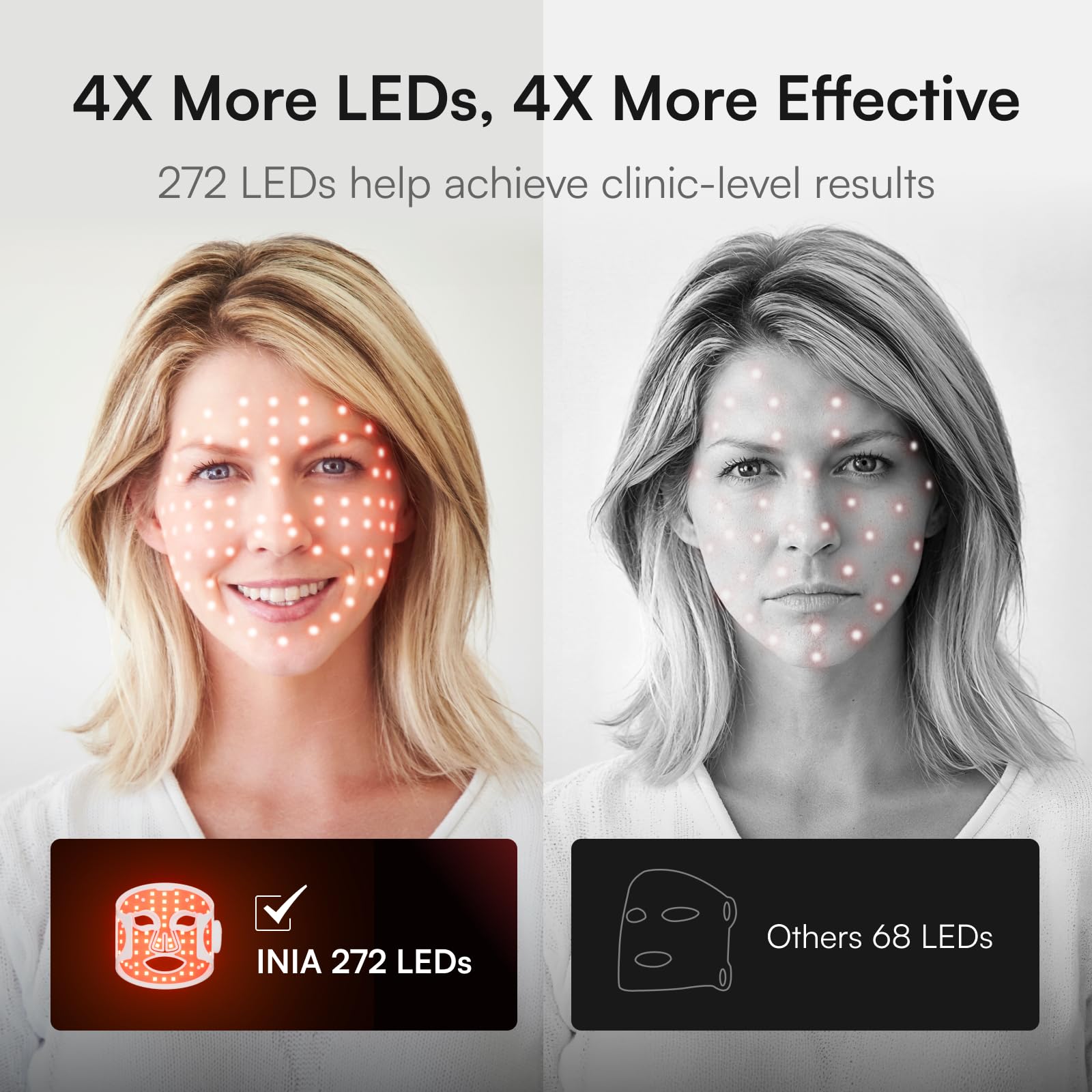 INIA Glow 850nm NIR therapy close-up demonstrates deep skin benefits