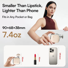 INIA PocketForce mini massager side view, compact travel-ready design.