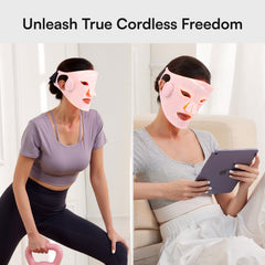 INIA mask emitting 272 medical-grade LEDs for robust home skincare.