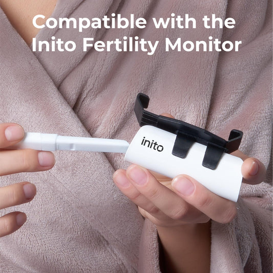 Inito monitor with smartphone setup showing quick, convenient results.