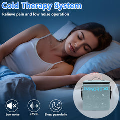 Inmoredo cold therapy machine portable design with lightweight strap for room-to-room use.