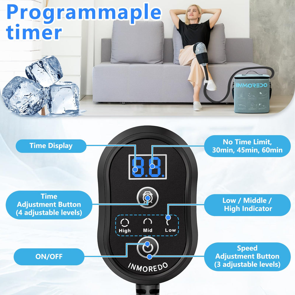 Inmoredo cold therapy machine shoulder wrap provides ergonomic compression for shoulder relief.